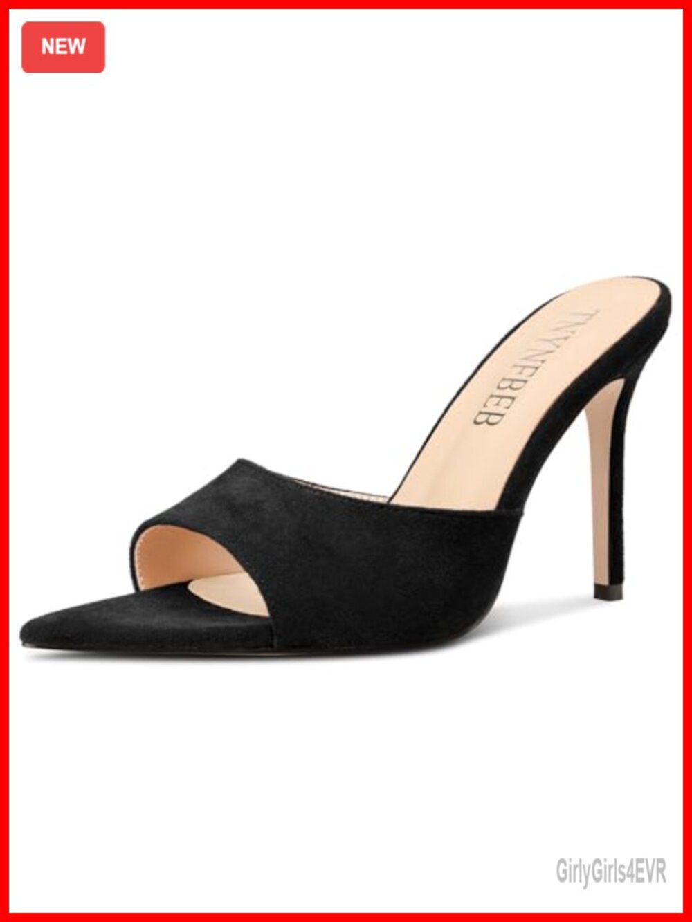 TNYNFBEB Women's Stiletto High Heel Pointed Open Toe Slingback Sandals